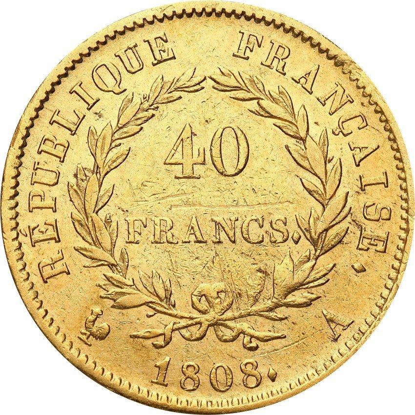 Francja. Napoleon I, 40 franków 1808 A
